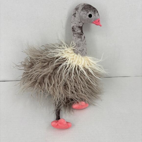 Bunnies By The Bay Ozzy Ostrich Furriends Gray Plush Bird Stuffed Animal 14 Inch - Picture 3 of 9